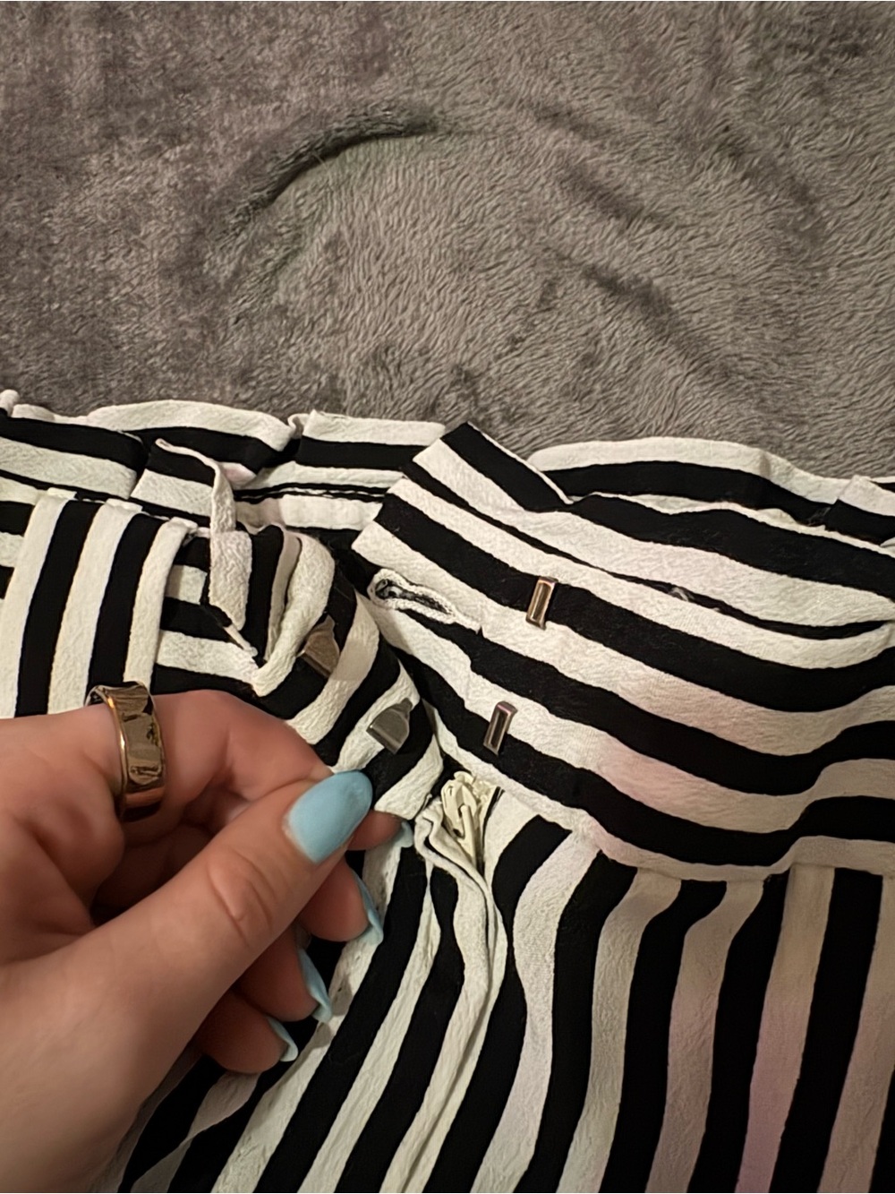 Express Black and White Striped Trousers - Picture 7 of 7